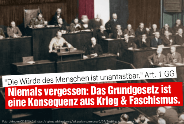 Das Grundgesetz ist eine Konsequenz aus Krieg & Faschismus